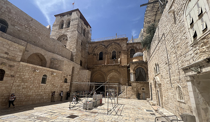 The sacred site of the Church of the Holy Sepulchre exterior