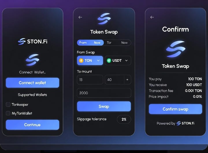 My First Experience Using STON.fi: A Simple and Efficient TON DEX.