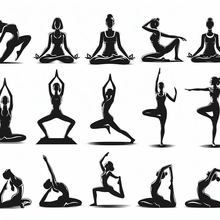 An image representing the concept of finding the right yoga style for an individual, showcasing a variety of yoga postures and environments, symbolizing the diversity and personalization of yoga practice.