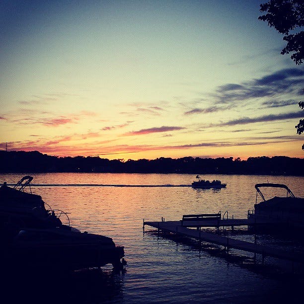 Sunset on dock