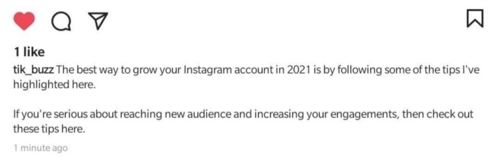 simple instagram caption example 2