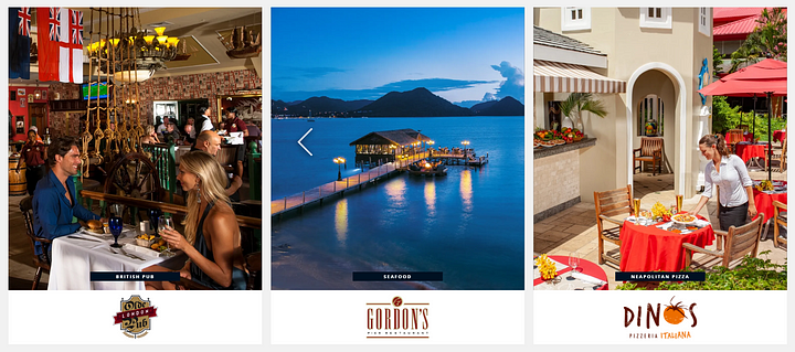 Spisning på Sandals Grande St Lucian Resort — Grand Goldman