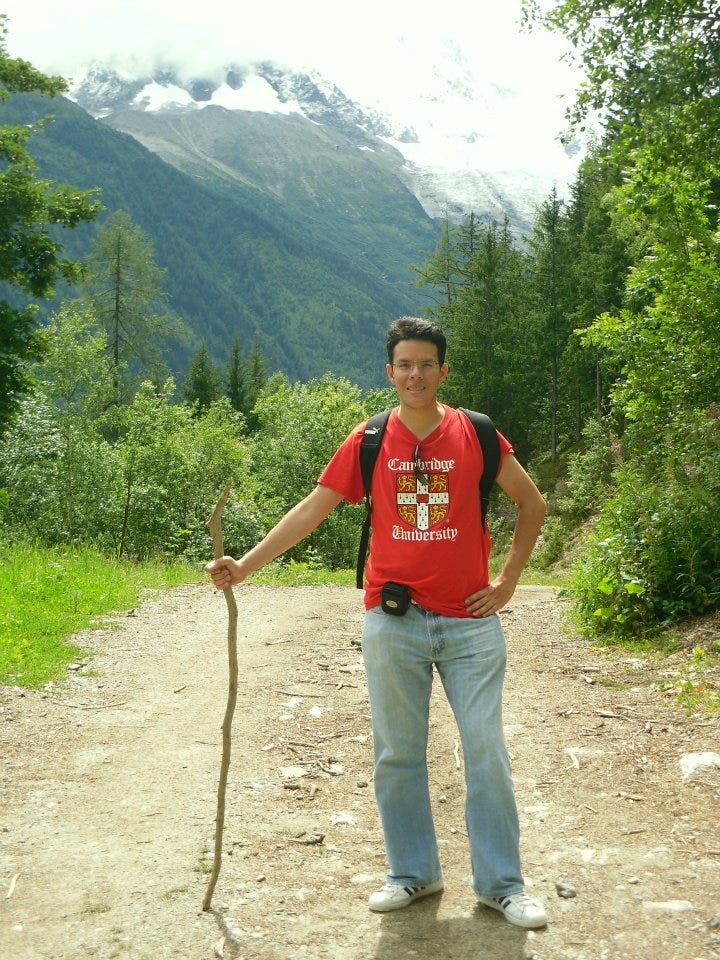 Me happy walking on a mountain in Chamonix, Alpes, France.