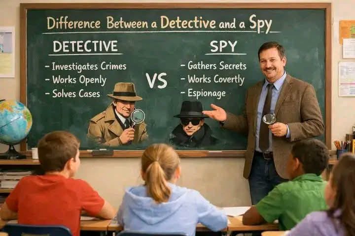 Difference Between a Detective and a Spy
A detective is a person who investigates crimes.