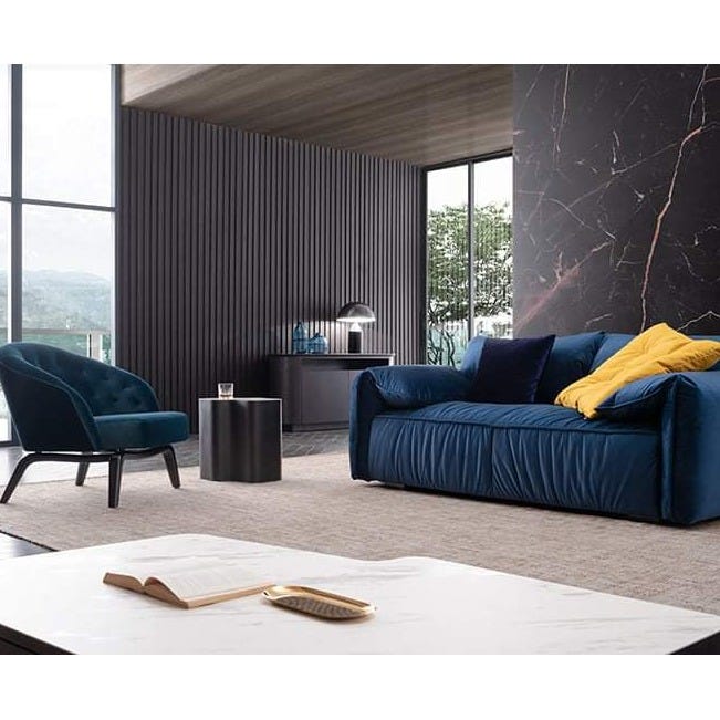 Luxury 3 Seater Sofa In Blue Color — Apkainterior