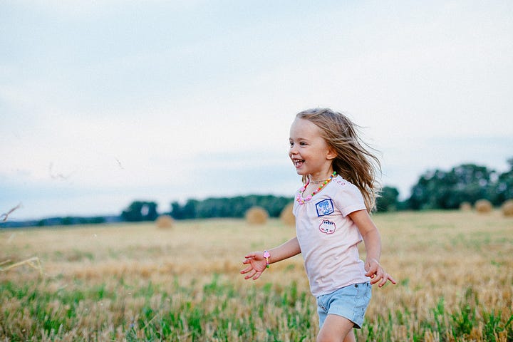 little girl running