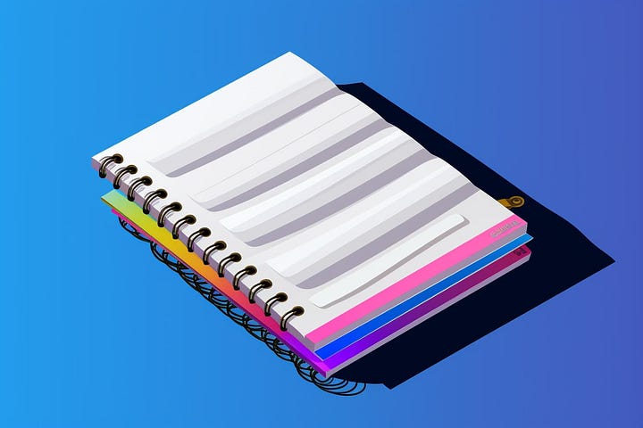 pop art illustration of a notebook