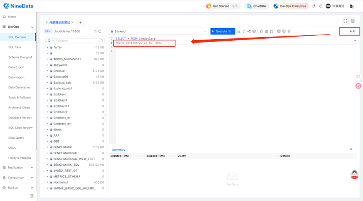 NineData SQL AI Smart Autocomplete Is Now Live