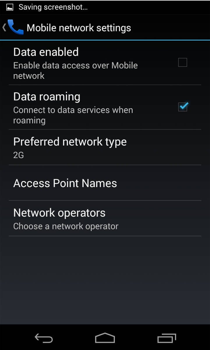 Toggling between 2G and 3G networks on your android phone