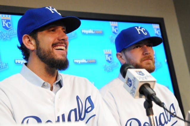 James Shields and Wade Davis introduced in Kansas City