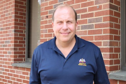 TED BORDELON  / WIRE PHOTO Daylin Leach is pictured outside his campaign office in Conshohocken. 