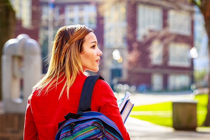 Girl on first day of school