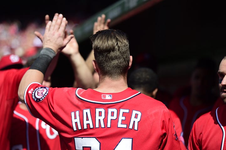 Bryce Harper and other Nats are now rocking the curly W on their