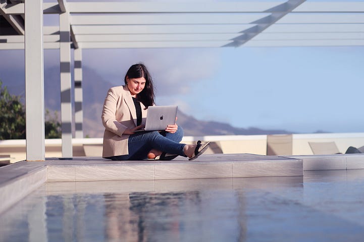 girl with computer