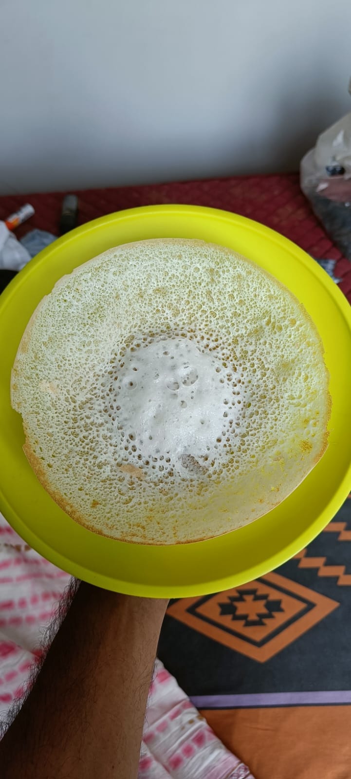 A step-by-step guide to preparing appam batter, a traditional recipe for making fermented rice pancakes.