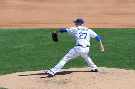 Dustin McGowan (Jon Soo Hoo/Los Angeles Dodgers)