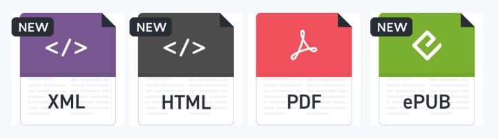 Typeset enables Journals to generate XML, HTML, PDF and ePUB in few seconds.