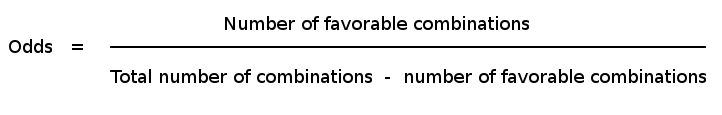 In lotteries, odds refer to the ratio of favorable combinations to the number of unfavorable combinations.
