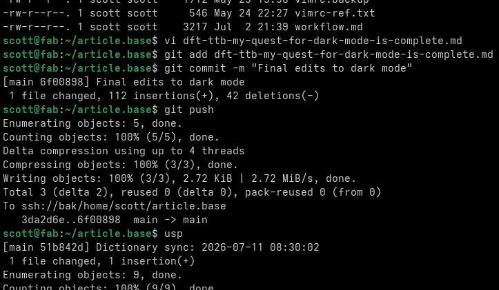 My quest for the perfect dark mode writing environment is over