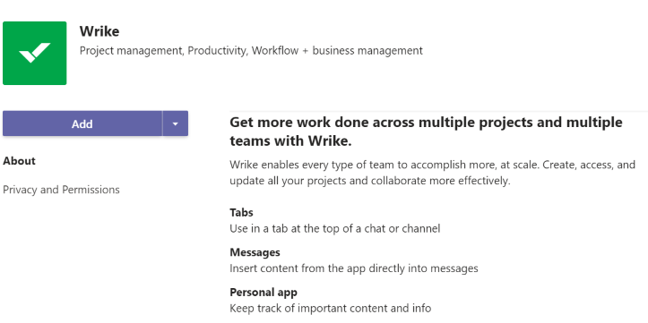 Add an app Microsoft Teams