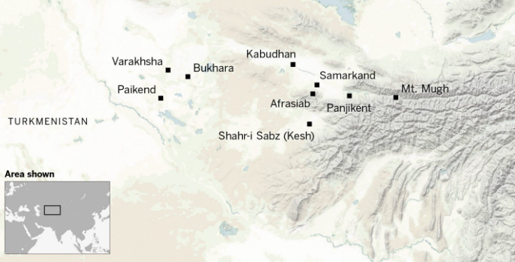 Sogdian Settlements with Samarkand being the political and administrative center
