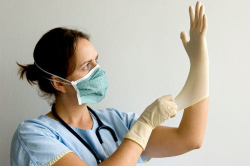 use latex gloves Hhuge cum into girlfriends mouth