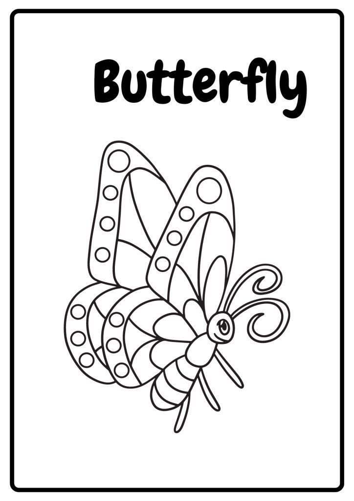 Black and White Butterfly Coloring Page