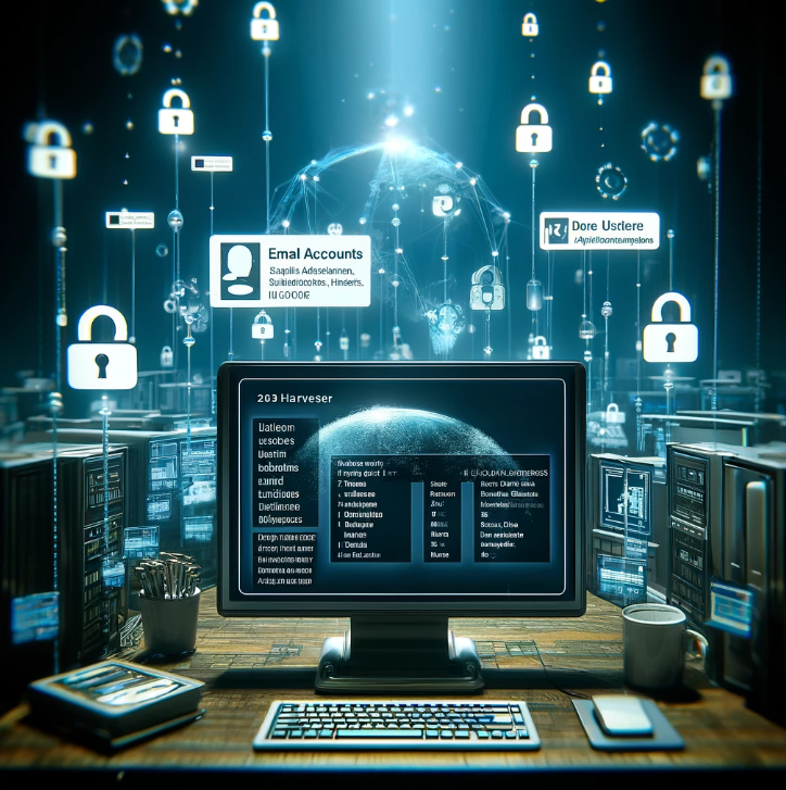 Usando theHarvester para coletar contas de e-mail, subdomínios, hosts, usuários do LinkedIn e etc.