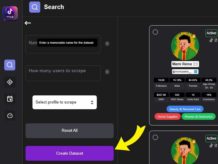 Scrape data from TikTok Seller Dashboard | TTinit