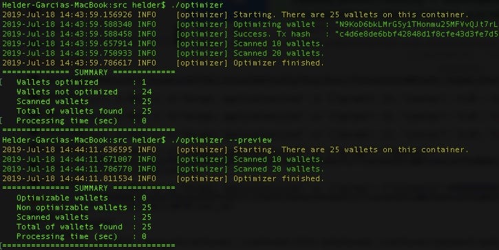 Running the optimizer for Cryptonote RPC Wallets