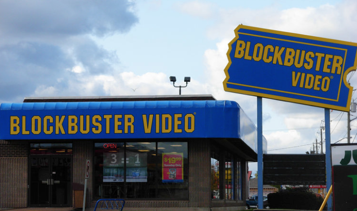 Blockbuster Video store. Photo Credit: Stu pendousmat at English Wikipedia [CC BY-SA 3.0 (https://creativecommons.org/license