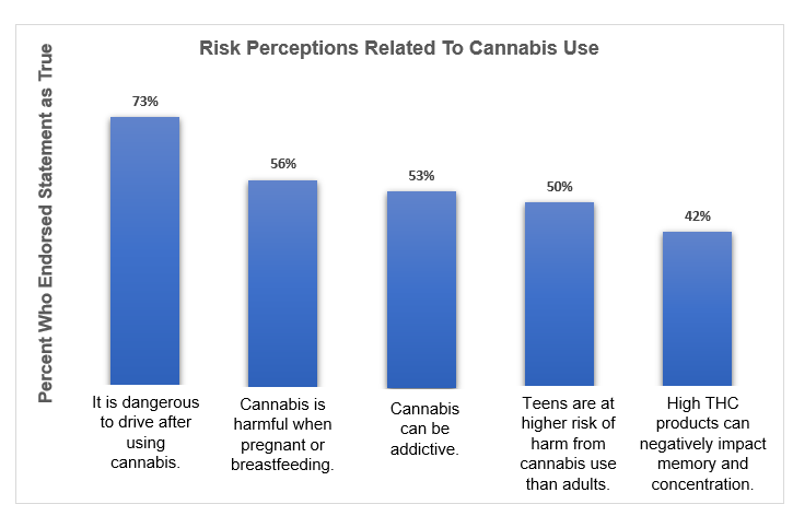 A graph displaying risk perceptions related to cannabis use