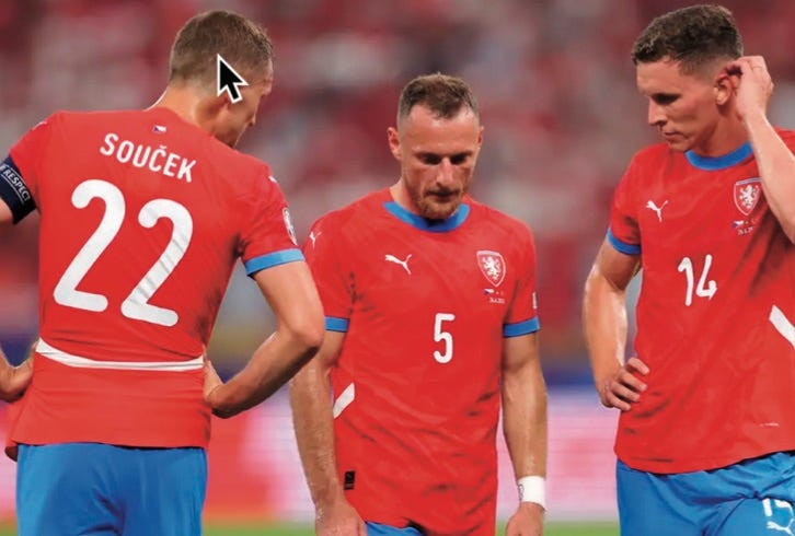 photo of Czechia players looking sad