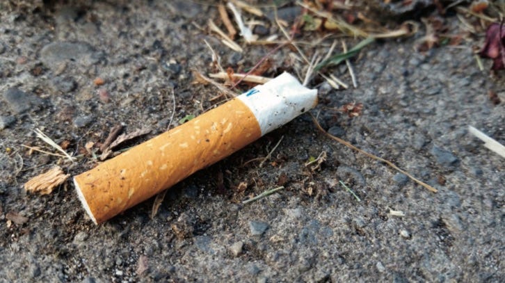 photo of a cigarette butt