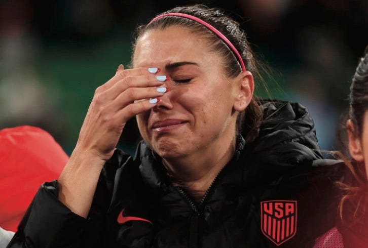 photo of Unites States player crying