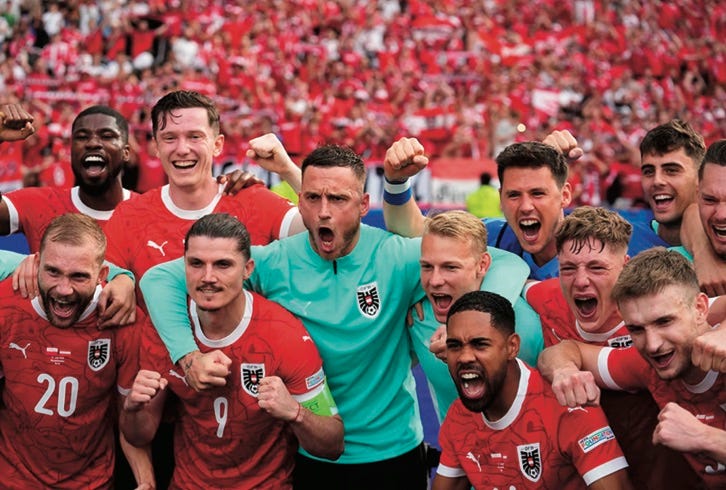 photo of Austria players celebrating