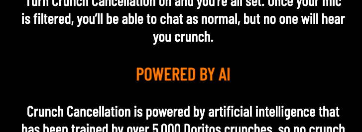 Promo text declaring that Crunch Cancellation software is “POWERED BY AI”.