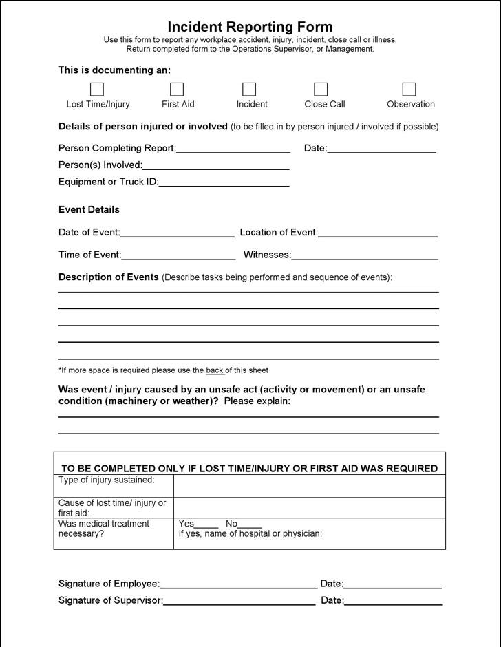 7+ Incident Report Template Free Download