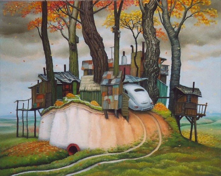 Jacek Yerka — Autumn At Madera — 2004