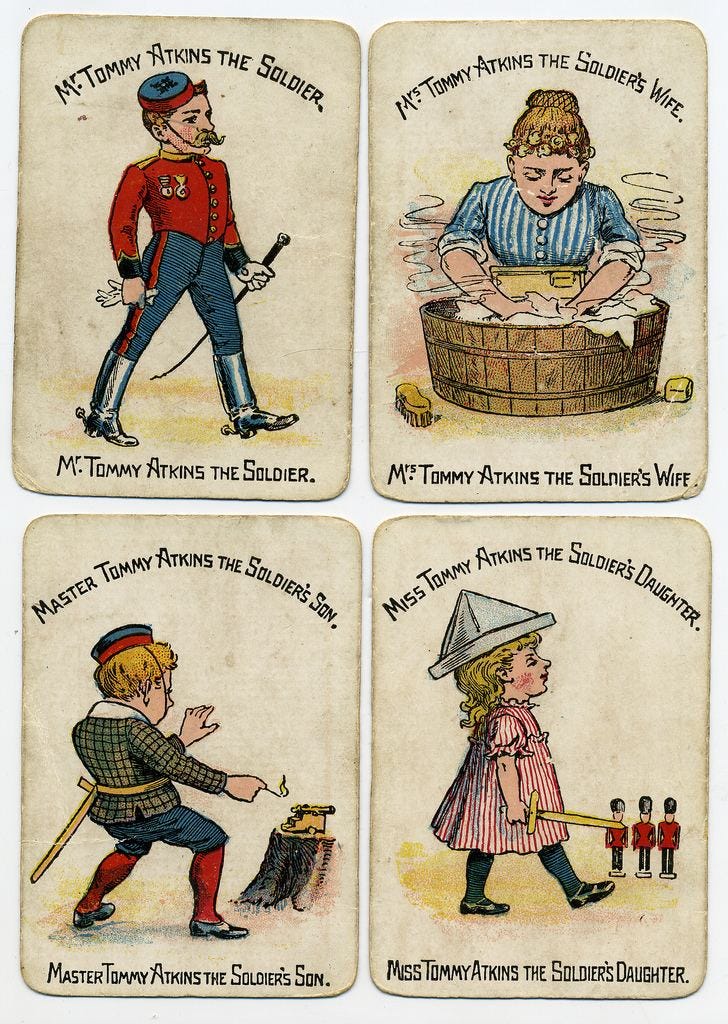 Victorian Happy Families card of Tommy Atkins the solider