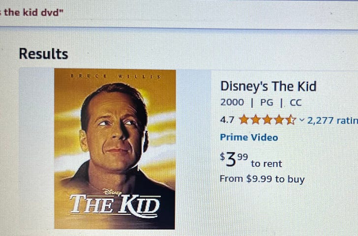 A picture of the Disney’s The Kid on Amazon.