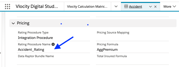 Screenshot of linking Root Products to Rating Procedure configuration