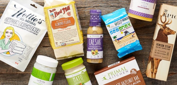 Thrive Markets example products of healthy foods