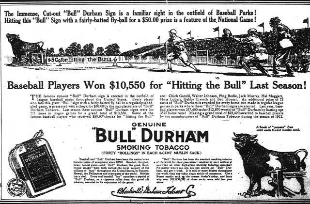 The Bullpen and Bull Durham. Friend Adam Berenbak wrote to me this
