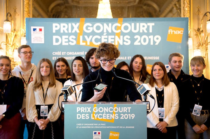 Photographie La-croix.com : remise du Prix Goncourt des lycéens 2019