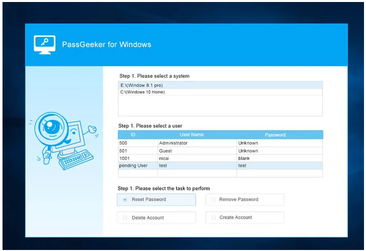 passgeeker reset windows password