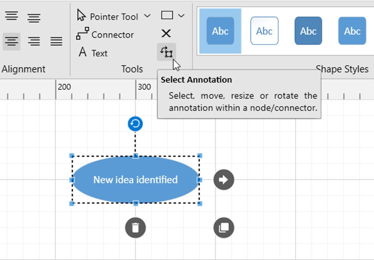 Annotation Option in WPF Diagram’s Ribbon