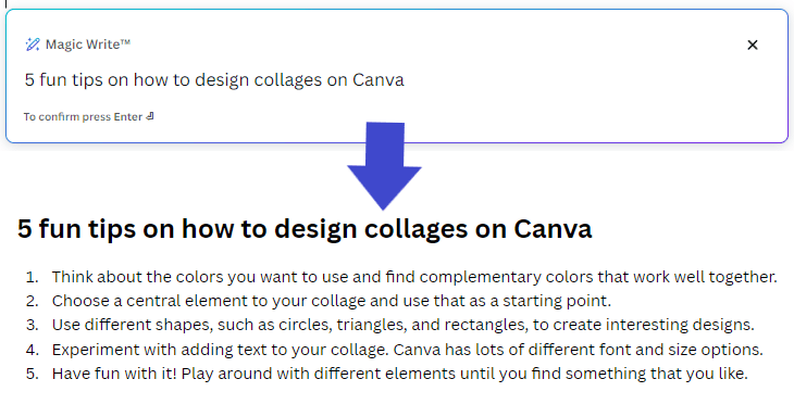 what happened when you add the adjective, ‘fun,’ to canva docs magic write.