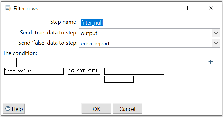 Filtering Null Configurations Screenshot