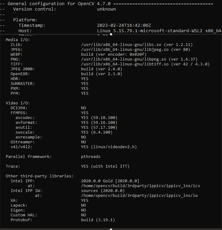 Opencv compiled with FFmpeg